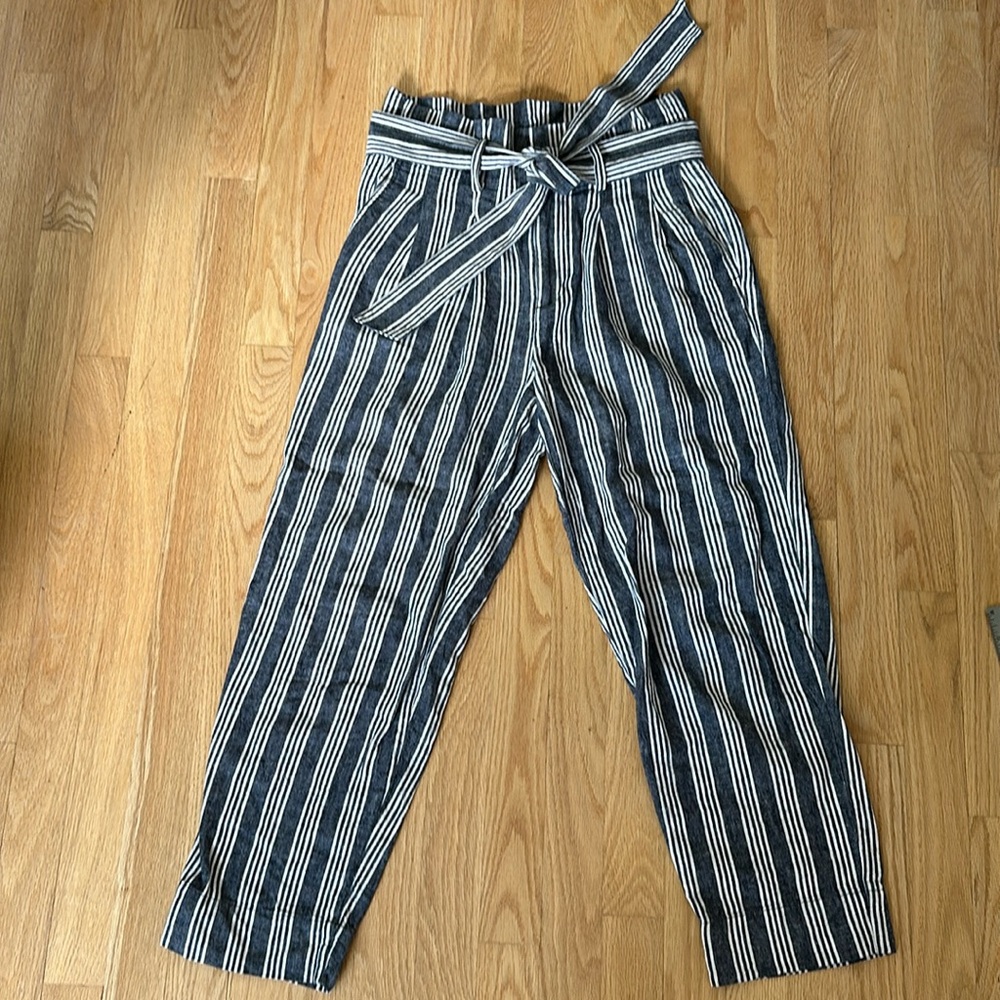 Madewell - High Waist, Linen-Cotton, Striped Pants